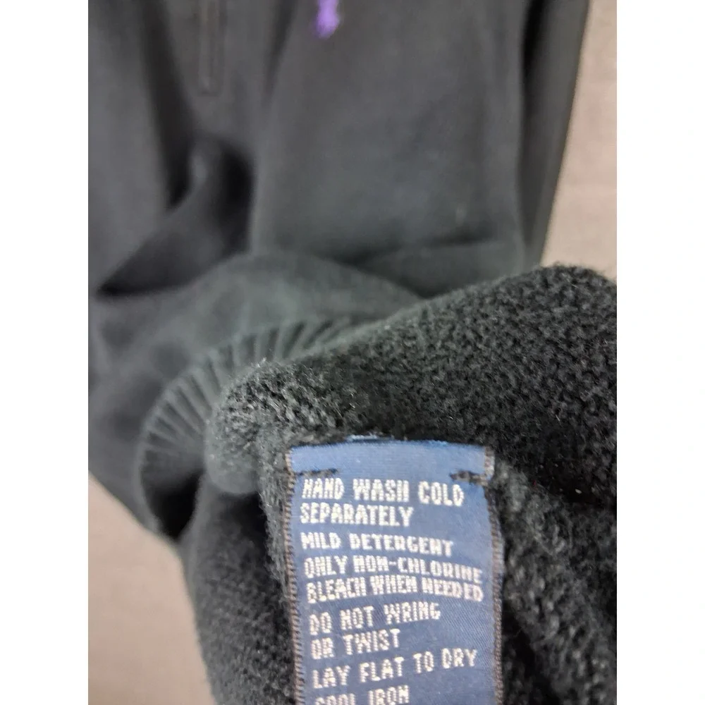 Polo Ralph Lauren Mens‎ Sweater Large Black 1/4 Zip Knit Pullover Vintage 90s